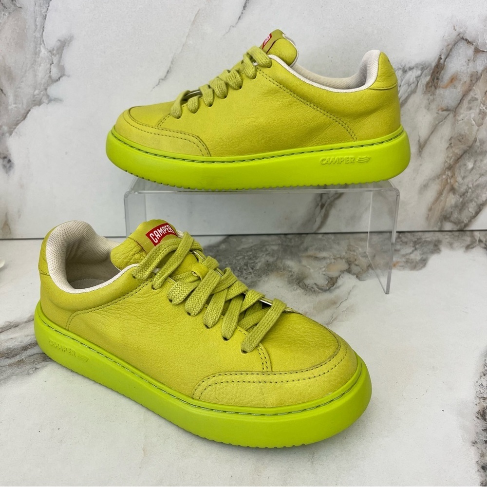 CAMPER Runner K21 Platform Sneakers in Green Leather Size 5 NEW - Picture 4 of 16